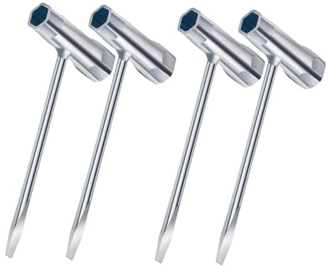 Changyeah 4 Stück Kettensägenschlüssel, T Schraubenschlüssel,13 mm X 19 mm Zündkerzenschlüssel, T Schraubenschlüssel für Motorsägenmäher Bürstenschneider Rasenmäher