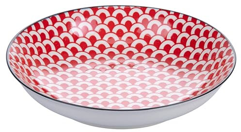 Set 6 Piatto fondo in gres, decoro geometrico, Confusion