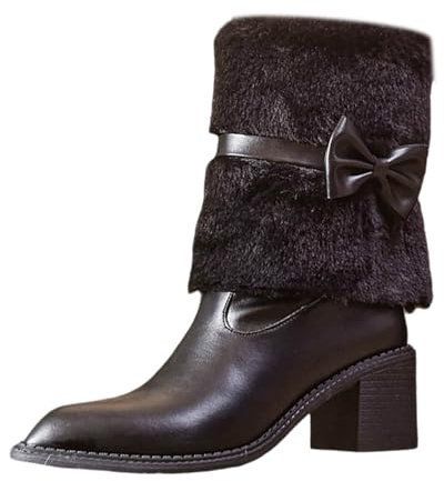 Dasongff Botines de mujer antideslizante e impermeable forro de piel adecuado para pies anchos de invierno adecuado para botas de aire frío botas de pie ancho para mujer, Negro 1., 39 EU