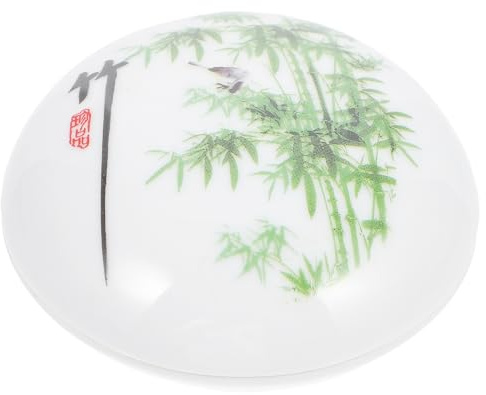 GARVALON Vintage Keramik Stempelkissenbox für Rote Tuschepaste 90g Wiederverwendbar Leicht im Retro Chinesischen Stil für Kalligrafie und Siegelaufbewahrung