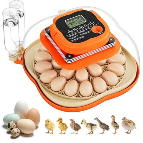 25 Egg Incubators for Hatching Eggs, Egg Incubator with Automatic Egg Turning and Humidity Control, Incubators for Hatching Eggs Chicken Quail Parrot Pigeon