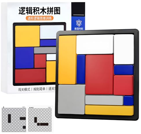 Huarongdao Logikpuzzle für Groß und Klein, tragbares Gehirntraining