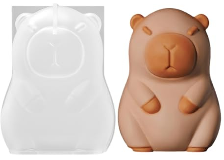 Capybara Molde de Resina – Adorable Molde de Silicona para Manualidades | Material Flexible Antiadherente para pudín, Velas, Joyas, Tartas, Figuras, fundición, tamaños Grandes y pequeños para
