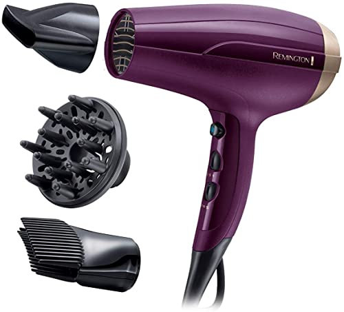 Remington Sèche-cheveux Ionique rapide & Volume, Your Style (2300W, léger, versatile, ionique, brillance sans frisottis, set de coiffure avec concentrateur, diffuseur, peigne volume) D5219
