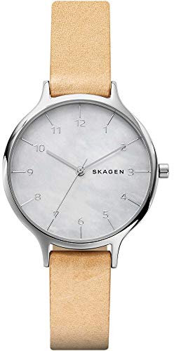 Skagen Anita Analoge Quarzuhr mit Lederarmband für Damen SKW2634