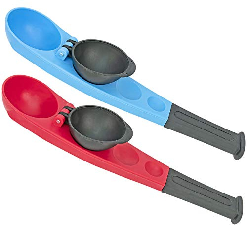 Hoopla Toys Ultimate Winter Play Snowball Thrower Set, Durable Plastic, Red & Blue, Ergonomic Handle, Lightweight, Perfect for Kids & Adults, 2-Pack