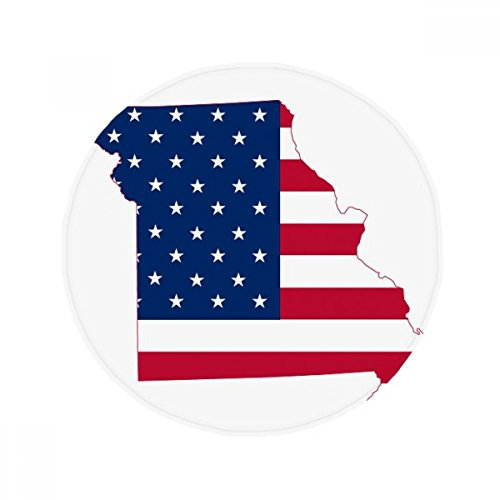 DIYthinker Missouri USA-Karte Amerikanische Flagge Flagge Form Anti-Rutsch-Boden Haustier-Matten Runde Badezimmer Wohnzimmer Küche Tür 60 / 50cm Geschenk 50X50Cm Mehrfarbig