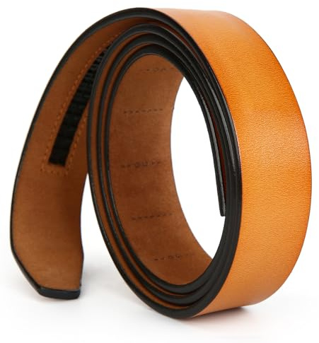 Nelbons Herren Gürtel Ohne Schnalle Automatik Ratschengürtel 3.5cm 1 3/8 breit, Ersatzgürtel