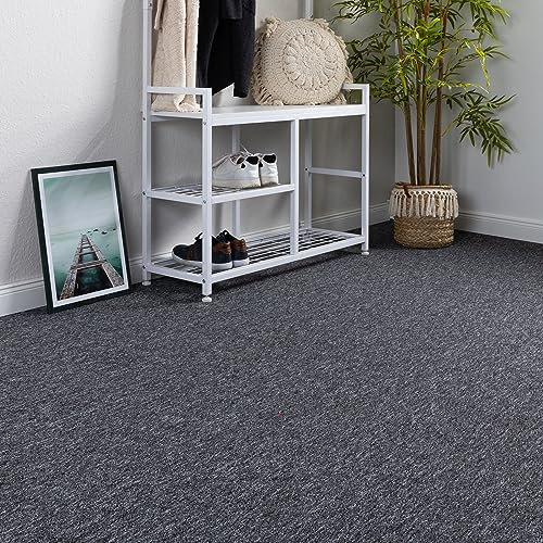 Steffensmeier Teppichboden Meddon Meterware | Auslegware für Kinderzimmer Wohnzimmer Schlafzimmer | Anthrazit, Größe: 200x300 cm