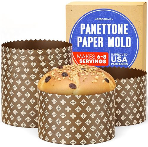 Durable Panettone Paper Mold Large - 24 oz Disposable Panettone Pan for Cake and Bread - 6 in Panettone Molds for Baking 700 g - Easter Bread Paper Mold Paska 6 pack
