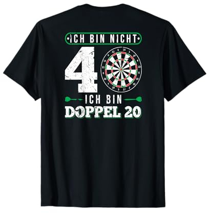 Dart Trikot 40 Geburtstag Geschenk Dartspieler T-Shirt