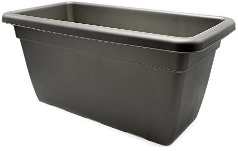CABLEPELADO Jardinera Alta, Jardinera para balcón, Macetero Rectangular, Maceta Rectangular, Apto balcón, jardín, Patio, Interior o Exterior, 60 cm Ancho x 27.5 cm Altura, Plástico, Negro