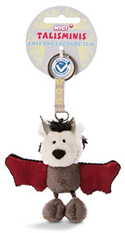Fledermaus 7cm Talisminis – Fledermaus Kuscheltieranhänger mit Schlüsselring für Schlüsselband, Schlüsselbund, Schlüsselhalter & Schlüsselkette – Taschenanhänger mit Botschaft