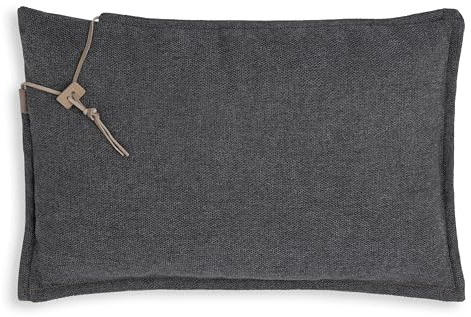 KNIT FACTORY - Imre Rechteckiges Zierkissen - Anthrazit - 60x40 cm | Sofakissen mit Füllung und Bezug - Couchkissen - Zierkissen - Dekokissen - Moderner Wohnstil