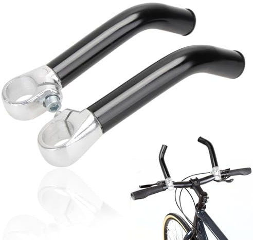 1 Paire Poignée de Vélo en Alliage D'aluminium Poignées Sécurité Vélo Montagne Antidérapantes Noir Poignées De Guidon De Vélo pour Remplacement pour 22.2MM Plupart Vélo Guidon