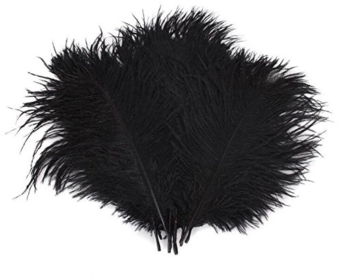 50 Stück 15–20 cm Fülle natürliche Straußenfedern Plume Bühnen-Blumenarrangement Performance für Hochzeit, Party, Heimdekoration (schwarz)