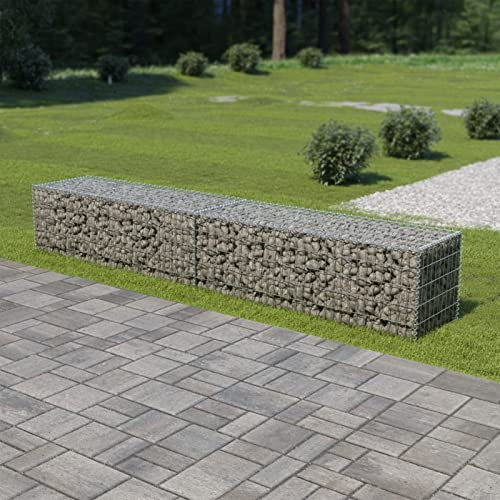 Keketa Homgoday Gabionenwand 300x50x50cm Silber, verzinkter Stahl, Landschaftsgestaltung & Stützmauer Model143591