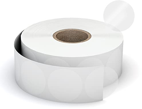 Misofuki 1 Clear Circle Stickers (1000 Pcs), Transparent Self-Adhesive Seals for Envelope, Cosmetic Box, Gift Bag, Mail, PVC Material, Round Wafer Package Seals