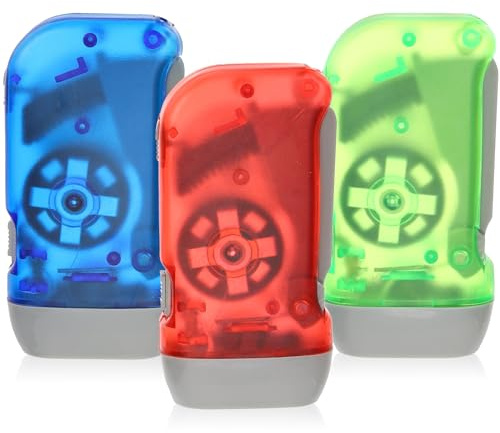 BESPORTBLE Kurbeltaschenlampe - LED Taschenlampe mit Dynamo & Handkurbel für Outdoor, Camping, Notfall - Tragbare Faraday-Tasche inkl. Kindersicher (Zufällige Farbe)