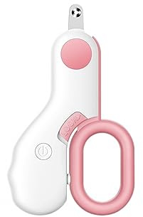 Mioyow - Cortador de garras para gatos profesional, 2 mm, agujero de corte circular, cortaúñas para gatos, herramienta de aseo para perros con luz LED para gatos y perros