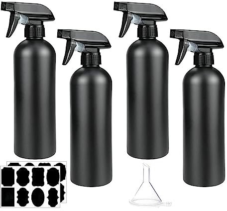 Xptieeck 4 stycken plastsprayflaskor, frisör-sprayflaskor, växtsprejflaska, 500 ml, för hår, rengöring