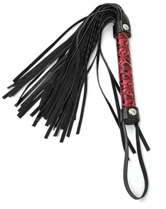 Frusta a frange con manico in metallo per raffinati giochi BDSM -Nubuck Pelle Bondage Fustigatore, sexy Premium in pelle Flogger Whip con Tails intrecciato Manico Manico e polso BDSM sexy Frustino
