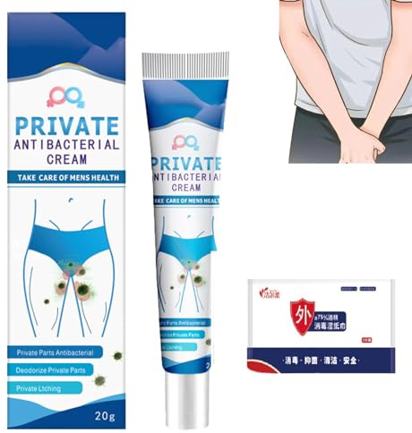 Crème Antibactérienne Privée,Crème Anti-Démangeaisons,Crème Anti-Démangeaisons Pommade,Crème Anti-Démangeaisons pour Homme,Crèmes de Traitement des Démangeaisons pour Homme