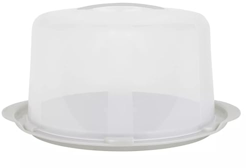 Large Plastic Cake Dome Food Container Carrier with Handle 30cm Deep Round