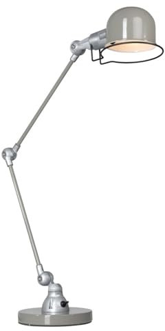 Licht-Erlebnisse Tischleuchte Metall in Grün Silber Wohnzimmer Arbeitszimmer 68 cm groß E14 bis 40 W Knickgelenk verstellbar Industrie Tischlampe Büro DUGKAK