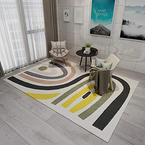 Teppich Gelbe Geometrie Flauschig Kurzflor,Mikrofaser Super Weich,Anti-Rutsch,Waschbar,Teppich Webteppich Für Wohnzimmer,Flur,Schlafzimmer Teppichläufer 120X160Cm