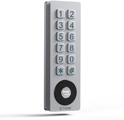 Universal Garage Door Opener Wireless Keyless Keypad for LiftMaster Chamberlain Genie Craftsman Linear Wayne Dalton Openers Produced, Metal Case Keyless Garage Door Access System (Rectangular)