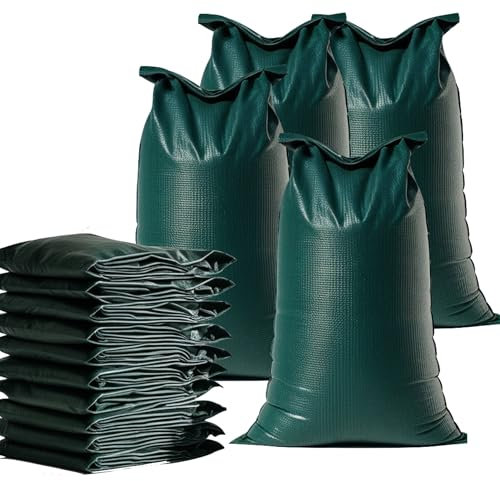 10x Sandsack 50x60 cm zum Wasserschutz bei Hochwasser - Hochwasserschutz mit Schnürband - Sack & Gewebesack ungefüllt