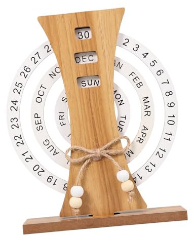 CANIGHT Tischkalender Eleganter Handgefertigter Dauerhafter Kalender Praktische Dekoration Für Büro Und Zuhause Mit Manuell Rotierbarem Design Anzeige Von Tag Und Woche