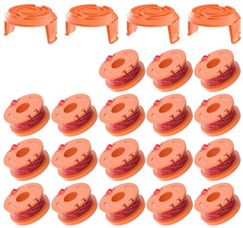 Forever Speed 22 Pack Trimmer Spool Line for Worx, Auto Edger Spools Replacement Trimmer 0.065 inch Strimmer Spool Grass Trimmer Line Refills for Worx Weed Eater, Weed Wacker Spool Replacement Parts