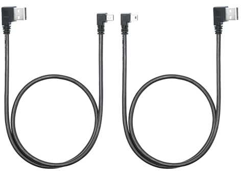 Mini câble de données d'alimentation USB de 1,9 pieds, entrée USB à 90 degrés, angle droit vers Mini USB mâle à angle gauche et droit de charge, pour GPS, dashcam, disque dur, etc. - 1 paire