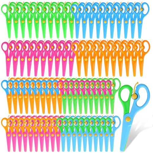 Lanties Plastic Scissors for Toddler Bulk, 80 Pcs, Mixed Colors