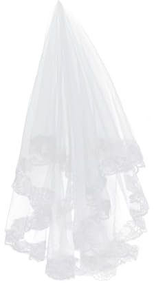 DEARMAMY 1.5M Hochzeitsschleier mit Spitzenrand Eleganter Tüll Schleier für Hochzeiten Festliche Anlässe Weiß Vielseitig Einsetzbar Hochwertige Verarbeitung