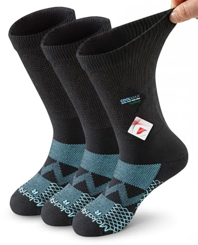 Mokah Stone Diabetikersocken für Herren & Damen, Socken ohne Gummibund ohne Naht Extra Weite & Atmungsaktiv, 3 Paar