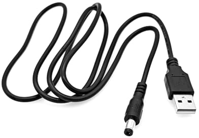 JZK 1M USB auf 5V 2A DC Stromkabel mit 5.5 x 2.1 mm Klinkenstecker, Ersatz-Ladekabel für Minirig 3 Bluetooth-Lautsprecher, für Xbox 360 Slim Konsolen-Controller, vertikaler Ständer mit Lüfter