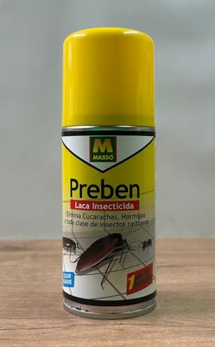 Spray Insecticida contra Cucarachas, Hormigas, Arañas, Pececillos de plata y otros Insectos Rastreros MUY EFICAZ - Aerosol de 150 ml. Uso interior y exterior