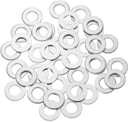 QUARKZMAN 150 Pcs Arandelas Planas M6, Juntas Tóricas Redondas Aluminio 12mm 1mm Grosor Espaciadores Planos Para Tornillos Accesorios Reparación Maquinaria Construcción Ton Plata