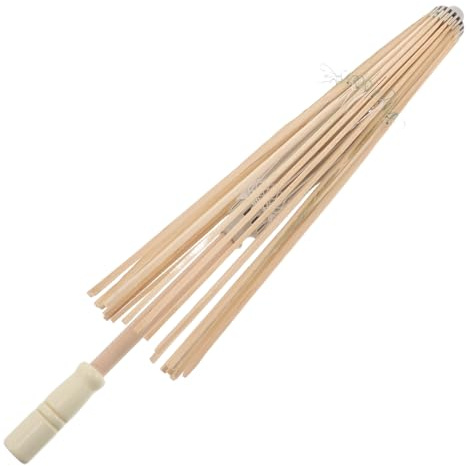 ifundom Estructura para Sombrilla de Papel al Óleo de Bambú Natural Diámetro 56 CM Varillas Clásicas para Manualidades y Decoración de Bodas Accesorio Resistente para Sombrillas Hechas