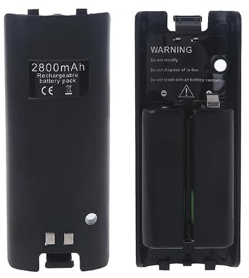 Accesorios for consolas de juegos Batería recargable de 2800 Mah, compatible con WII, for WII(Black)