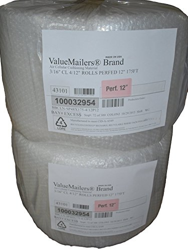 350 ft 3/16 Small Bubble Cushioning 12 wide, perforated every 12, 350 total sq ft