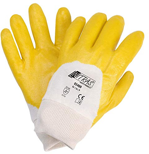 12 Paar Arbeitshandschuh-Gelb Nitras EN 388 Cat 2 Gr. 10