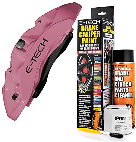 E-Tech Brake Caliper Paint - Pink - Complete Kit Inc Paint/Cleaner & Brush