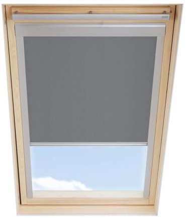 Blackout Budget Roller Blind compatible with VELUX Roof Windows with size codes M04 / 304/1 / MK34, ‎Grey