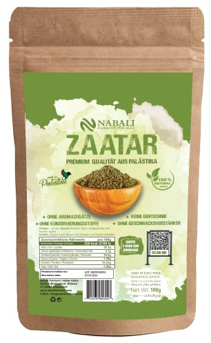NABALI FAIRKOST FÜR ALLE Zatar Za'atar Gewürz – Gewürzmischung nach Ottolenghi – Zaatar orientalische Gewürze aus Palästina (100 g)