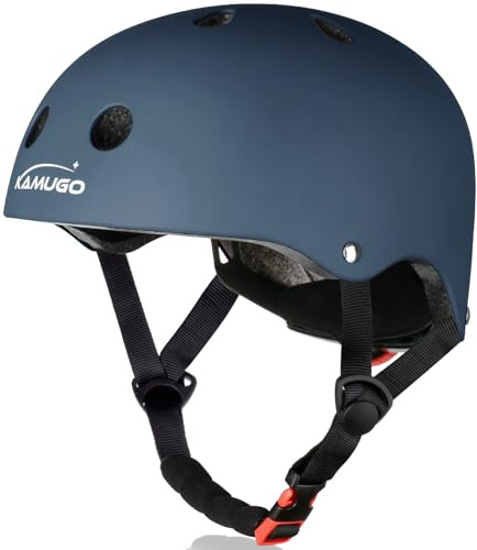 KAMUGO Kids Adjustable Helmet, Suitable for Toddler Kids Ages 2-8 Boys Girls, Multi-Sport Safety Cycling Skating Scooter Helmet (Navy Blue, Small)