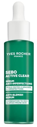 Yves Rocher Sebo Active Clear - Anti-Unreinheiten-Serum - 30 ml | Mattierendes Gesichtsserum gegen Pickel - 97% natürlicher Ursprung - Verfeinert Poren und Hautbild